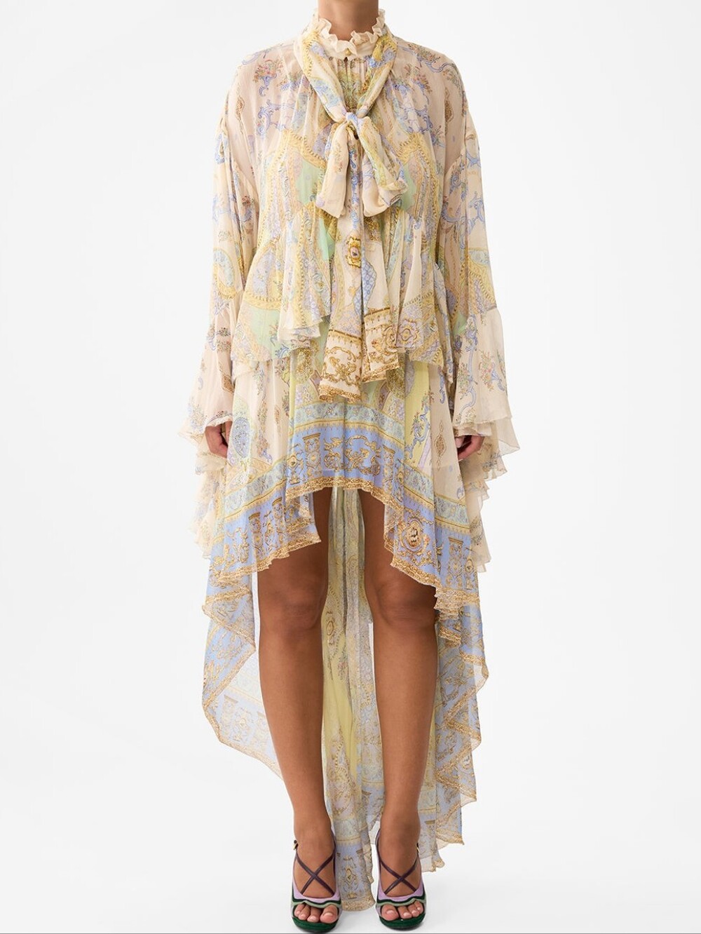 Camilla ruffle high low dress with long sleevein East of istanbul - Picture 3 of 16